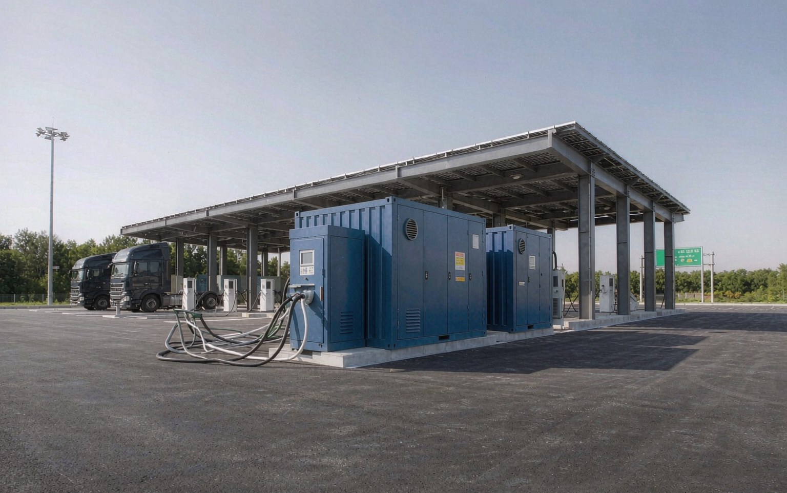 Highway hydrogen-powered charging station